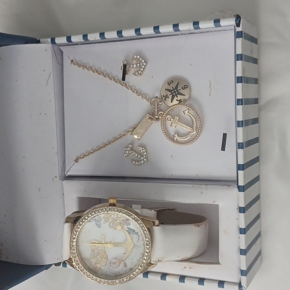 Brand new, never worn sailor watch earring necklace with Arnaments attached - Picture 2 of 3